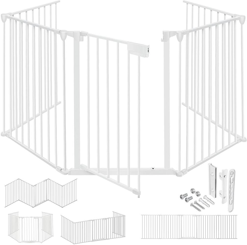 KESSER® Kaminschutzgitter, mit Tür, 420cm Länge, Weiß Bild 1