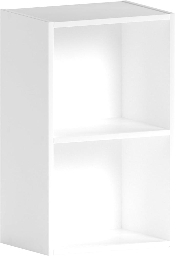Vida Designs Oxford Bücherregal mit 2 Ebenen, würfelförmig, weiß, Holz-Regaleinheit für Büro, Wohnzimmermöbel Bild 1