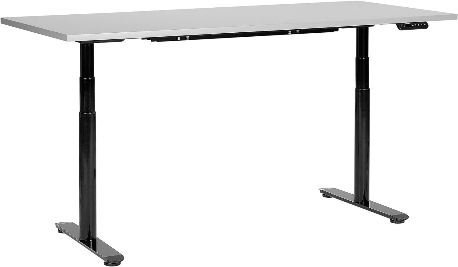 Schreibtisch grau schwarz 180 x 80 cm elektrisch höhenverstellbar DESTINAS Bild 1