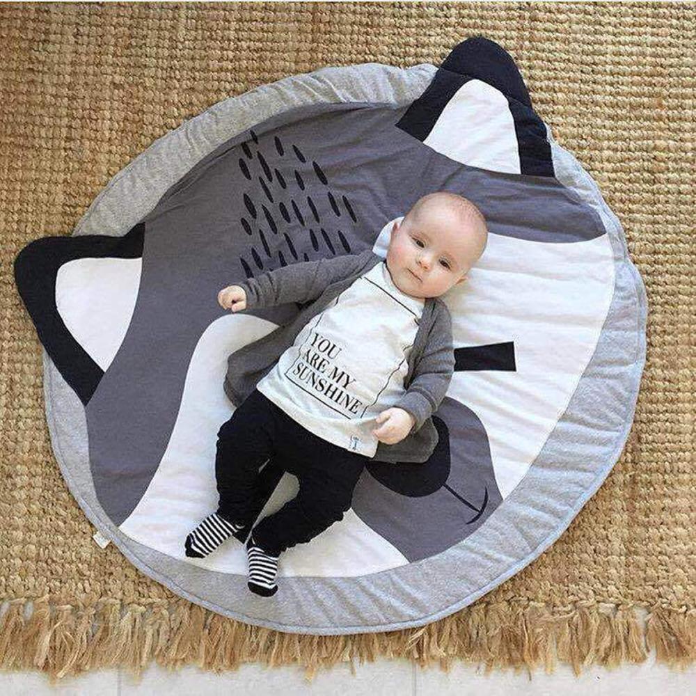 KIKOM Baby Krabbeldecke Cartoon Tier Baby Spielmatte Spieldecke Baumwolle Weiche Schlafteppich für Baby Kinder 90CM (Fuchs) Bild 1