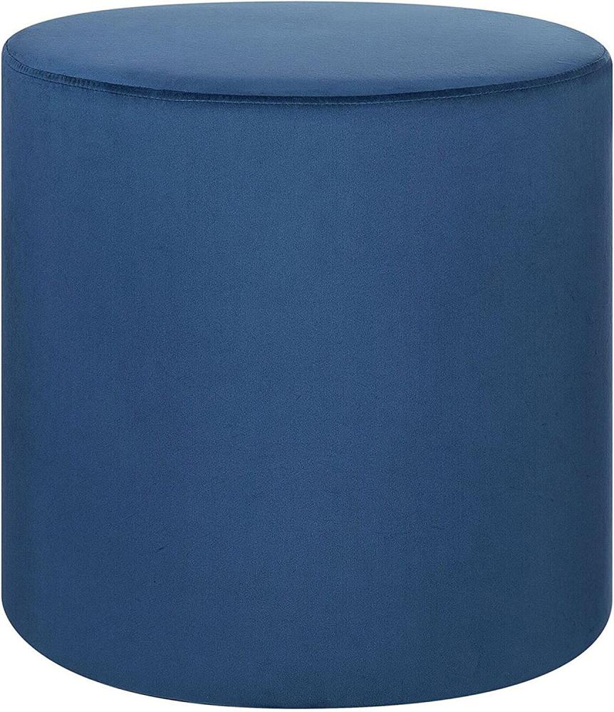 Pouf Samtstoff dunkelblau ⌀ 47 cm LOVETT Bild 1