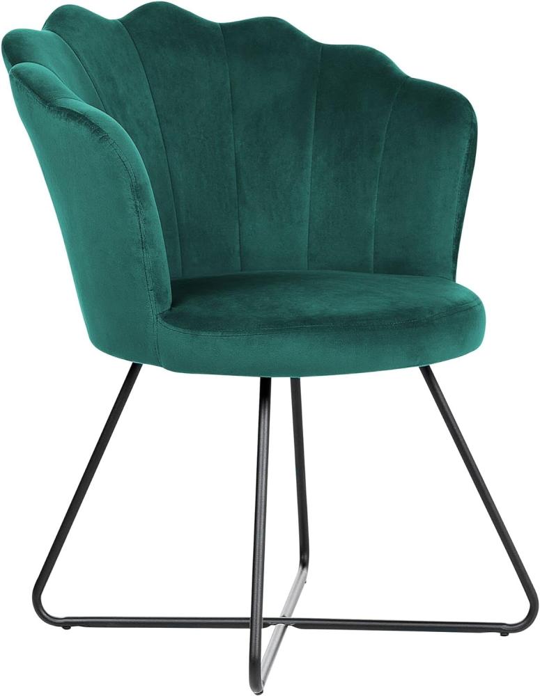 Sessel Samtstoff smaragdgrün schwarz LOVELOCK Bild 1