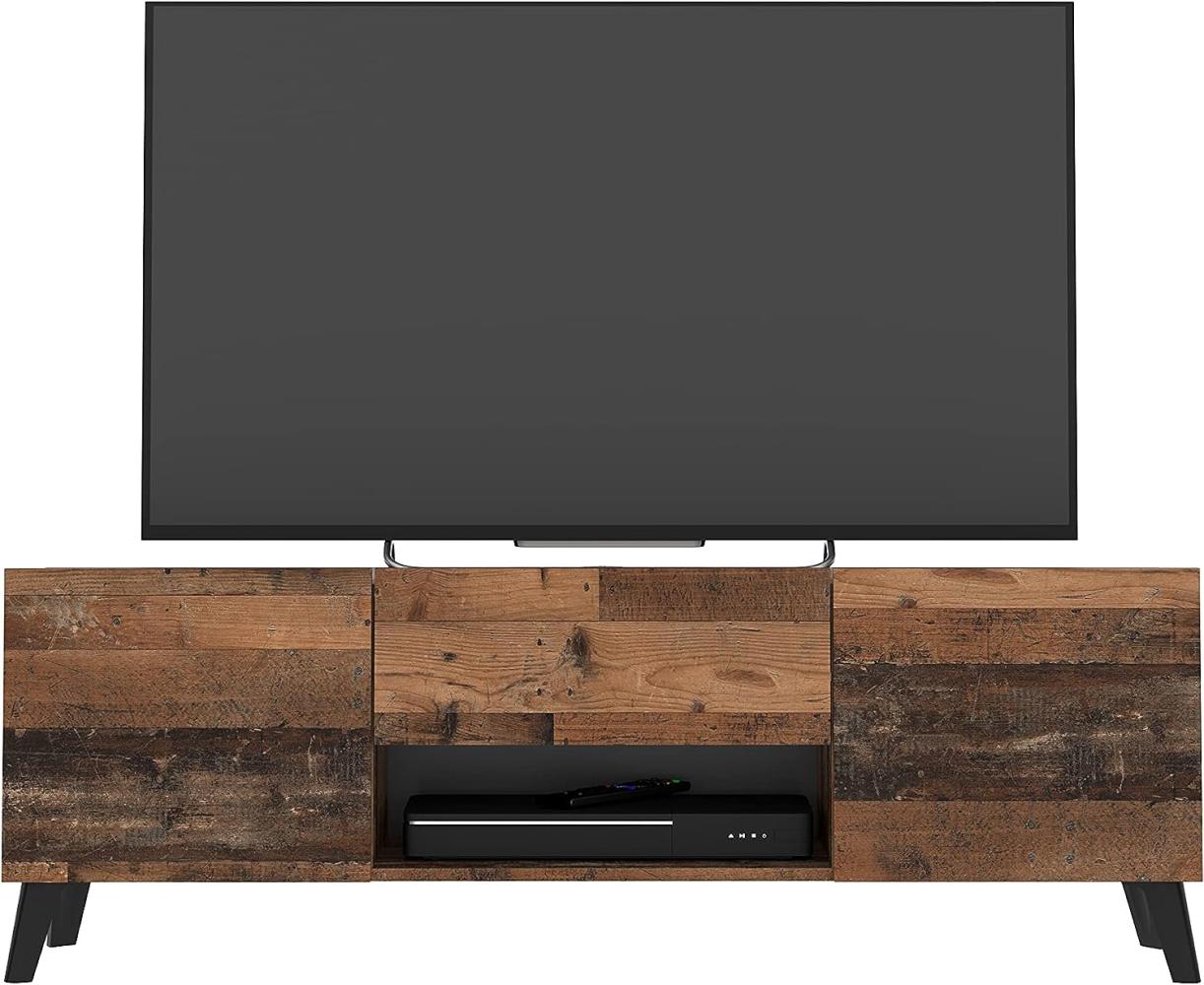 FMD Möbel - BRIGHTON 2 - TV-Board - melaminharzbeschichtete Spanplatte - Old Style dunkel - 140 x 46,5 x 34,5cm Bild 1