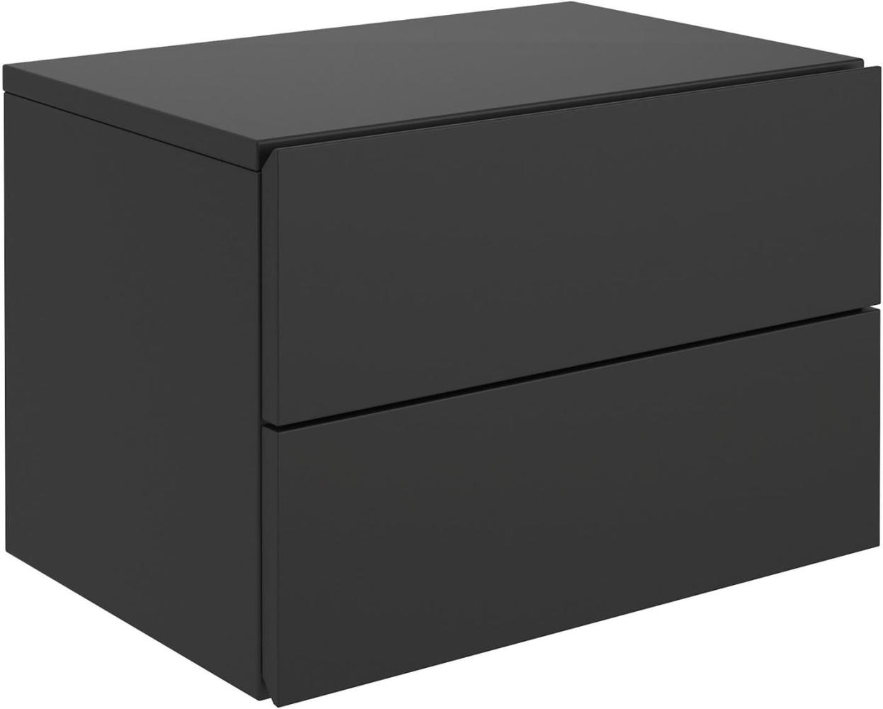 CARO-Möbel Nachtkommode ANNI Nachttisch Nachtschrank hängend Wandregal mit 2 Schubladen in schwarz Bild 1