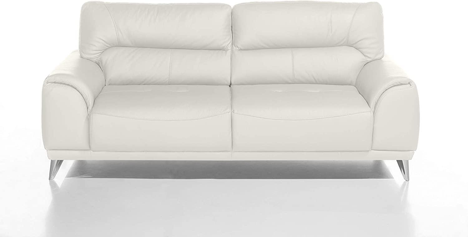Mivano 3-Sitzer Couch Frisco / 3er Ledercouch in Kunstleder passend zum Sessel und 2er Sofa Frisco / Sofagarnitur / 210 x 92 x 96 / Weiß Bild 1