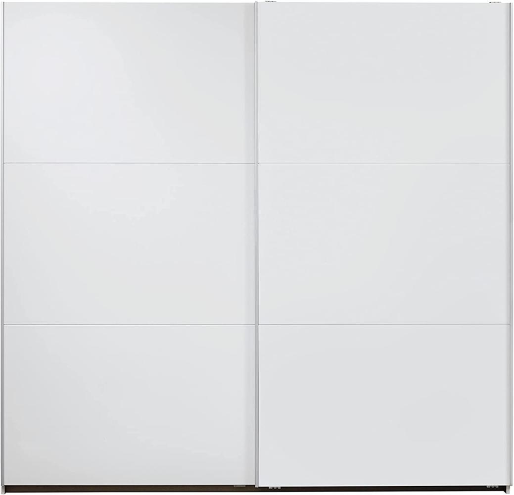 Rauch Möbel Santiago Schrank Schwebetürenschrank Weiß 2-türig inkl. Zubehörpaket Premium 6 Einlegeböden, 2 Kleiderstangen, 1 Hakenleiste, Türdämpfer-Set, BxHxT 218x210x59 cm Bild 1
