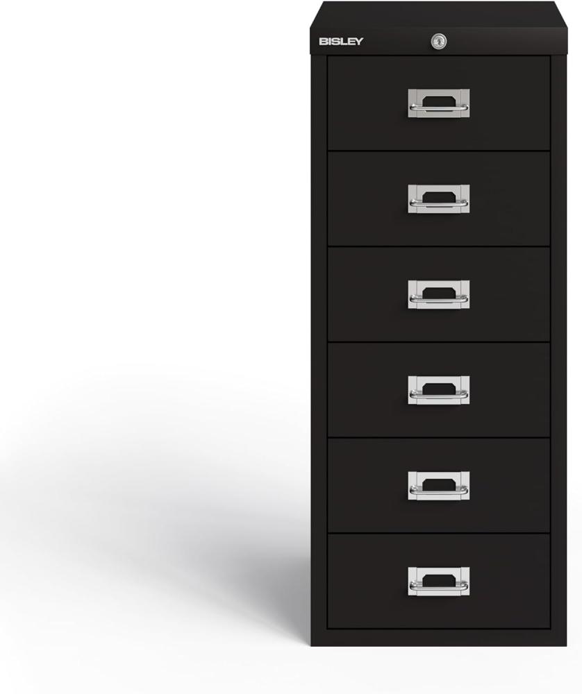 Bisley MultiDrawer™, 29er Serie, abschließbar, DIN A4, 6 Schubladen, Farbe schwarz Bild 1