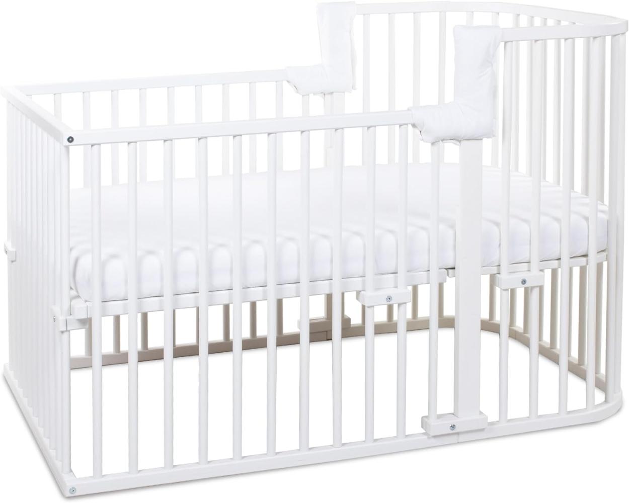 babybay Kinderbett-Set weiß lackiert Boxspring Comfort Plus, Matratze medicott Wave + Umbausatzmatra Bild 1
