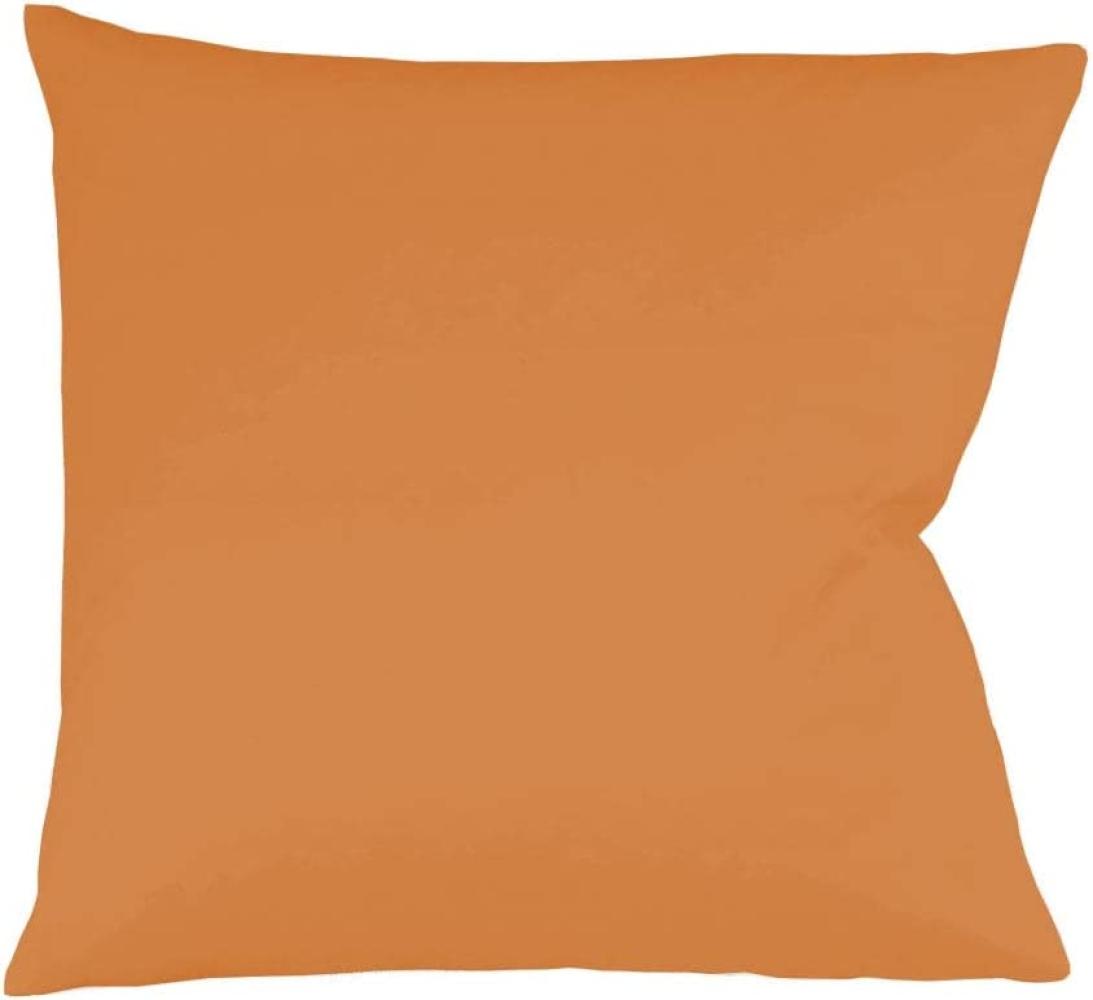 Fleuresse Mako-Satin-Kissenbezug uni colours Farbe orange 2044 80 x 80 cm Bild 1