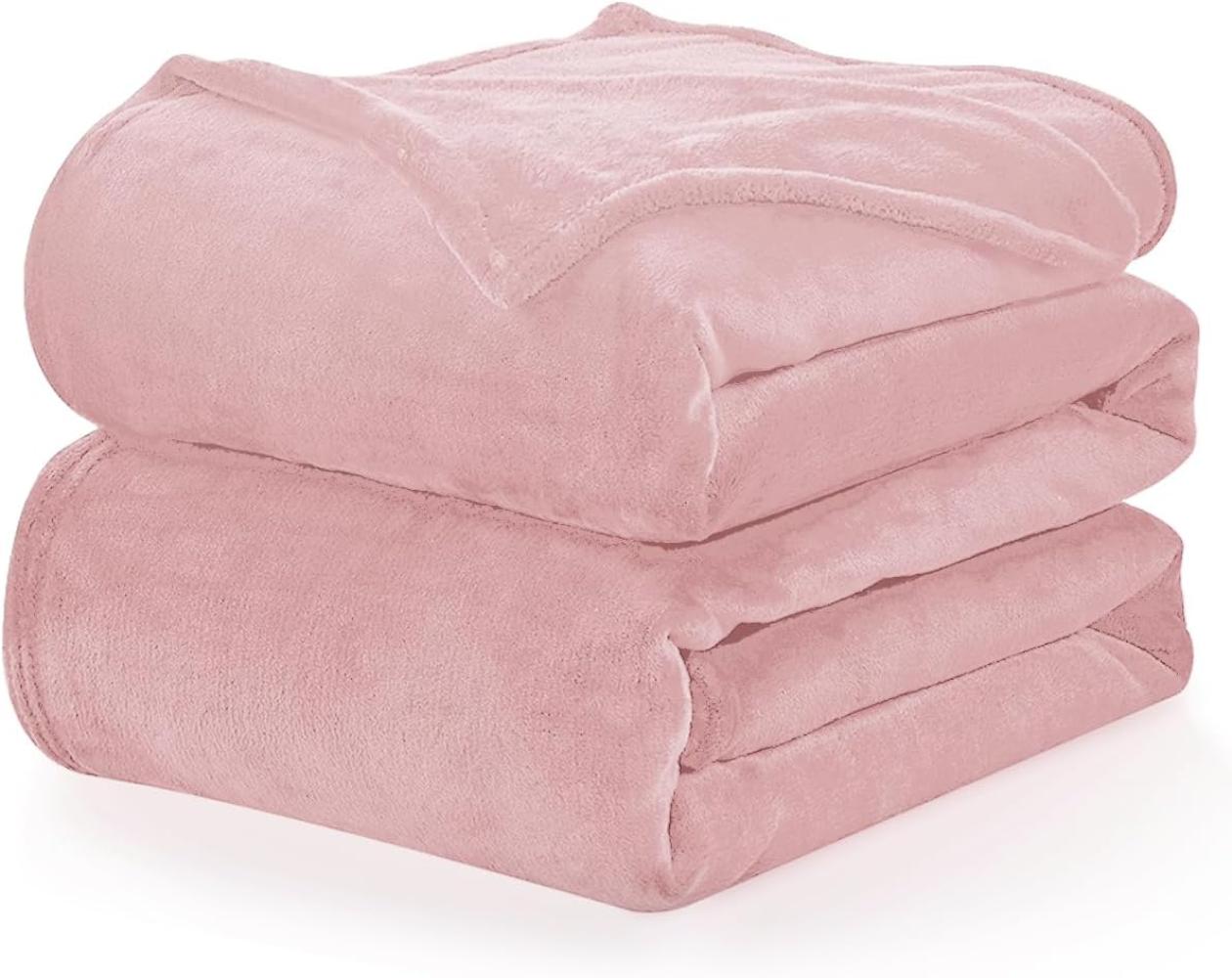 WAVVE Kuscheldecke Flauschige Decke Rosa 150x200 cm - XL Fleecedecke Weich und Warm Als Sofadecke, Wohndecke oder Tagesdecke, Decken für Couch Bild 1