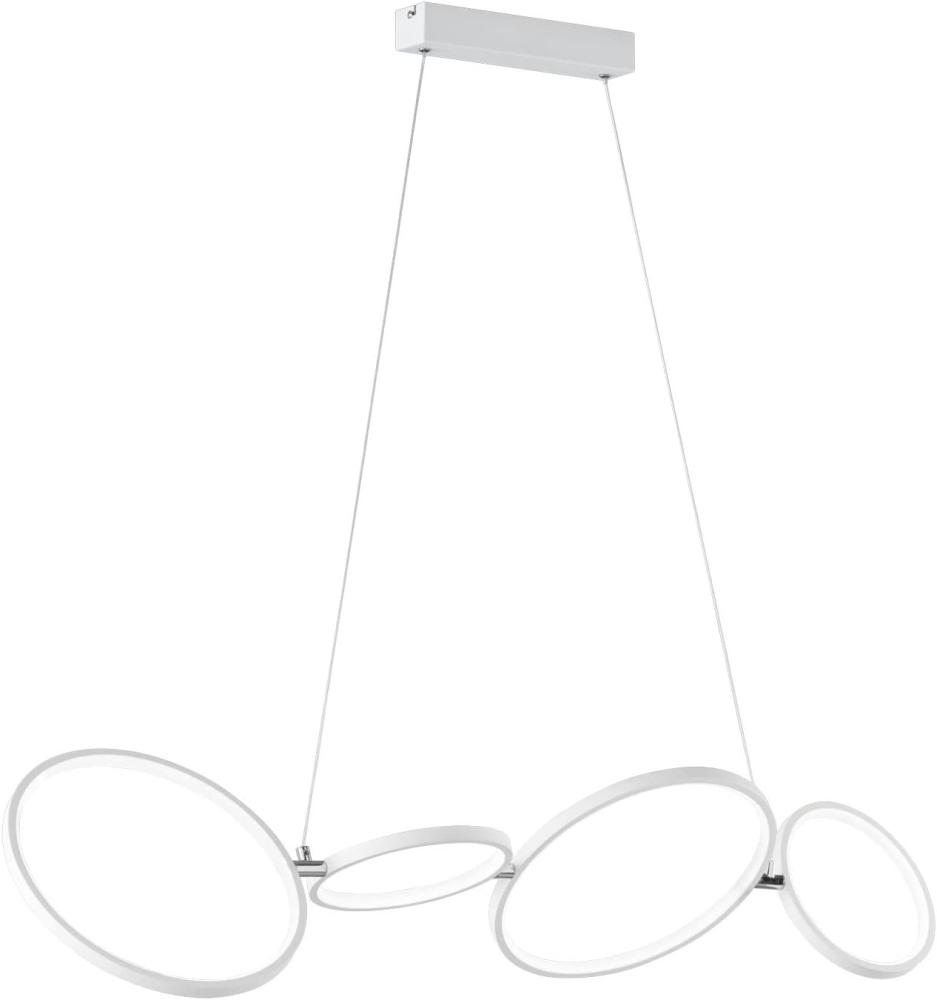 LED RONDO Ringleuchte Balkenpendellampe mit vier hängenden Ringen, weiß matt Bild 1