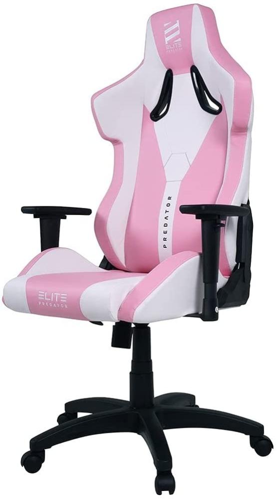 ELITE Gaming Stuhl Predator - Ergonomischer Bürostuhl - Schreibtischstuhl - Chefsessel - Sessel - Racing Gaming-Stuhl - Gamingstuhl - Drehstuhl - Chair - Kunstleder Sportsitz (Pink/Weiß) Bild 1
