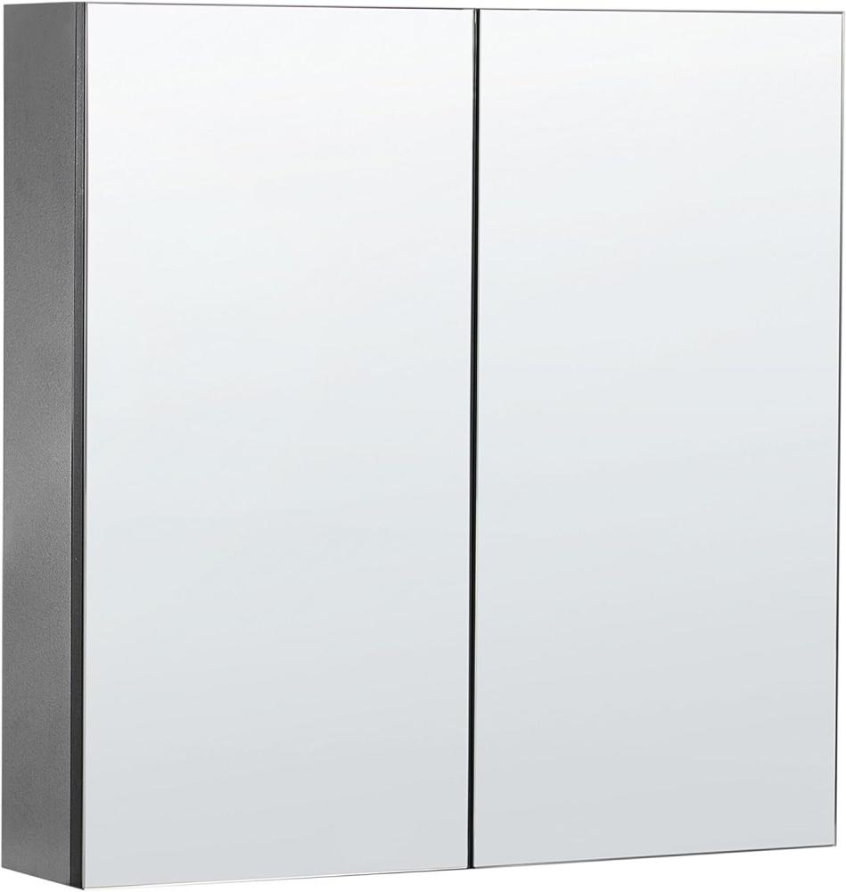 Bad Spiegelschrank schwarz silber 60 x 60 cm NAVARRA Bild 1