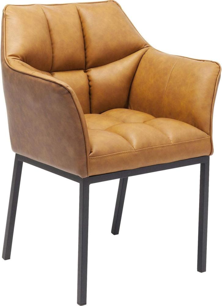 Kare Design Armlehnstuhl Thinktank, brauner Esszimmerstuhl in hochwertiger Lederoptik, bequemer Sitzkomfort durch Polsterung, Vintage Lederstuhl, (H/B/T) 85x62x58cm Bild 1