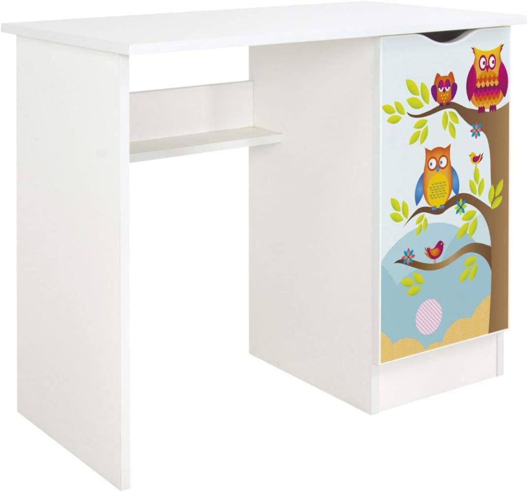Weiß Kinderschreibtisch - ROMA - Möbel für Kinderzimmer Thema: Eulen Bild 1