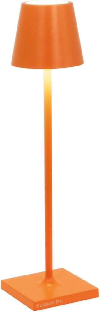 Zafferano, Poldina Micro Lampe, Kabellose, Wiederaufladbare Tischlampe mit Touch Control, Geeignet für Wohnzimmer und Außenbereich, Dimmer, 2200-3000 K, Höhe 27,5 cm, Farbe Orange Bild 1