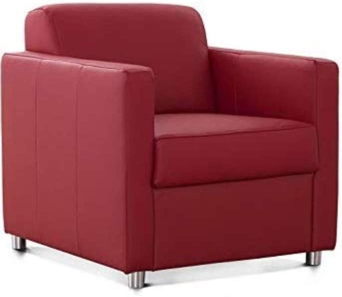 CAVADORE Corianne Sessel, mit Federkern, Ledersessel Design, 78 x 80 x 83, Echtleder: rot Bild 1
