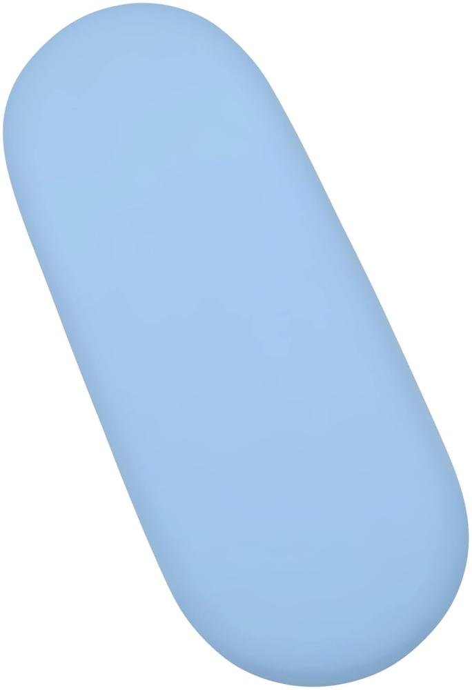 100% Baumwolle Jersey Spannbetttücher für Babykörbchen Passend für 33 x 76 cm Matratze (Blau) Bild 1