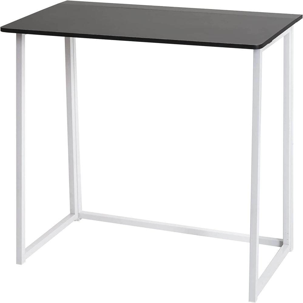 Schreibtisch HWC-K67 faltbar, Konsolentisch Klapptisch Laptoptisch Ablagetisch, 80x45cm, Metall MDF ~ weiß schwarz Bild 1