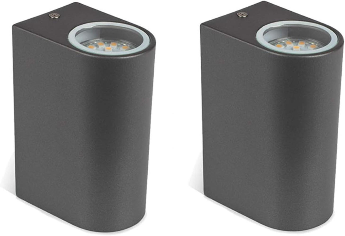 2er Set LED-Außenwandleuchte Bastia Alu anthr, up/down-light, IP44 Bild 1