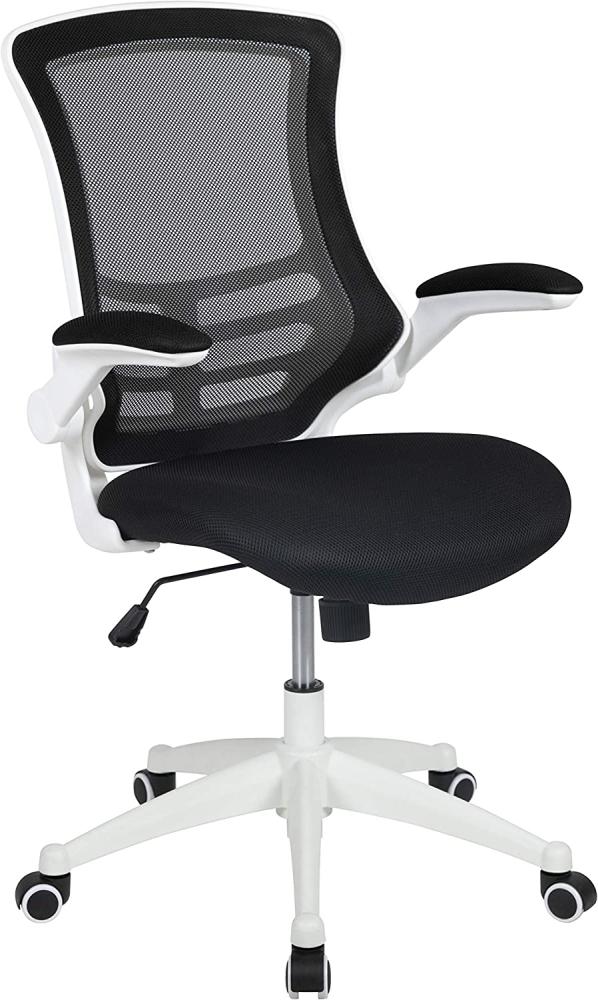 Flash Furniture Bürostuhl, Schaumstoff, Schwarzer Netzstoff, weißer Rahmen, 64. 77 x 62. 23 x 104. 78 cm Bild 1