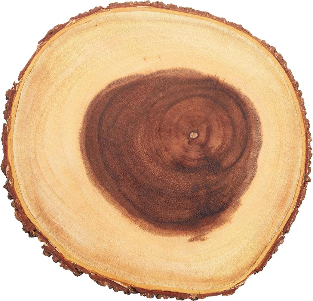 Kitchen Craft Artesà Natürliches Holz-Käsebrett-Servierplatte mit Rindenrand, 25 cm (10'') -Rund, braun, 21 cm (8'') Bild 1