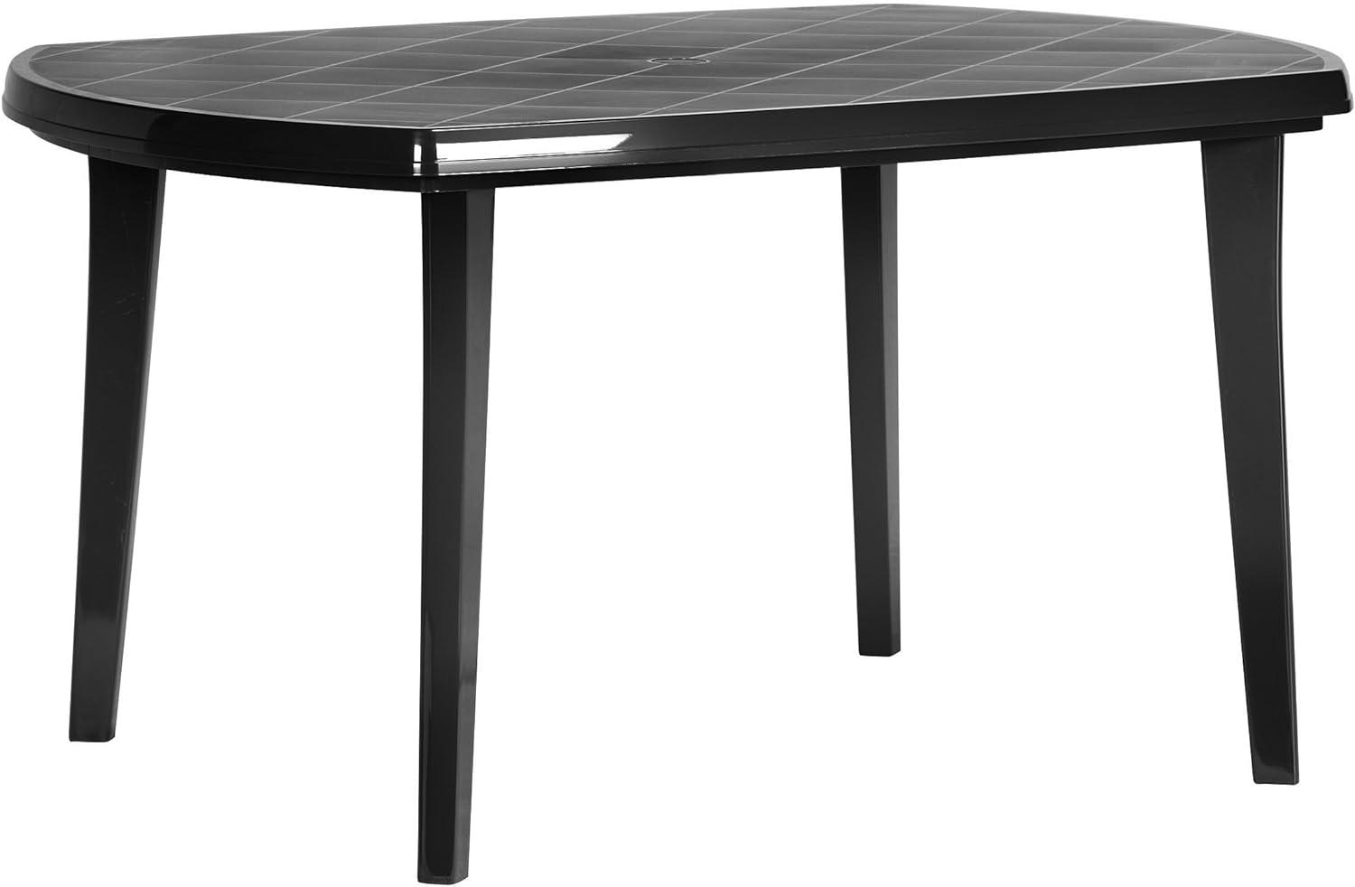 Tisch Elise 137x90 cm, graphit oval, Vollkunststoff Bild 1
