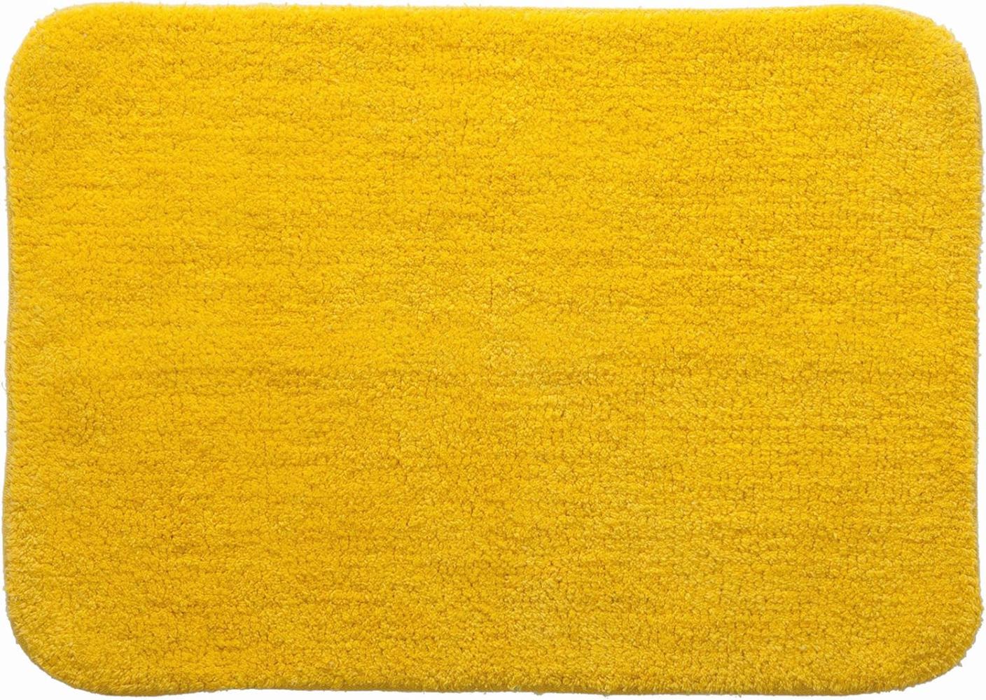 Spirella Badteppich Badematte Duschvorleger 100% Baumwolle Hochflor | flauschig | rutschhemmend | geeignet für Fußbodenheizung | 50x70 cm | Gelb Bild 1