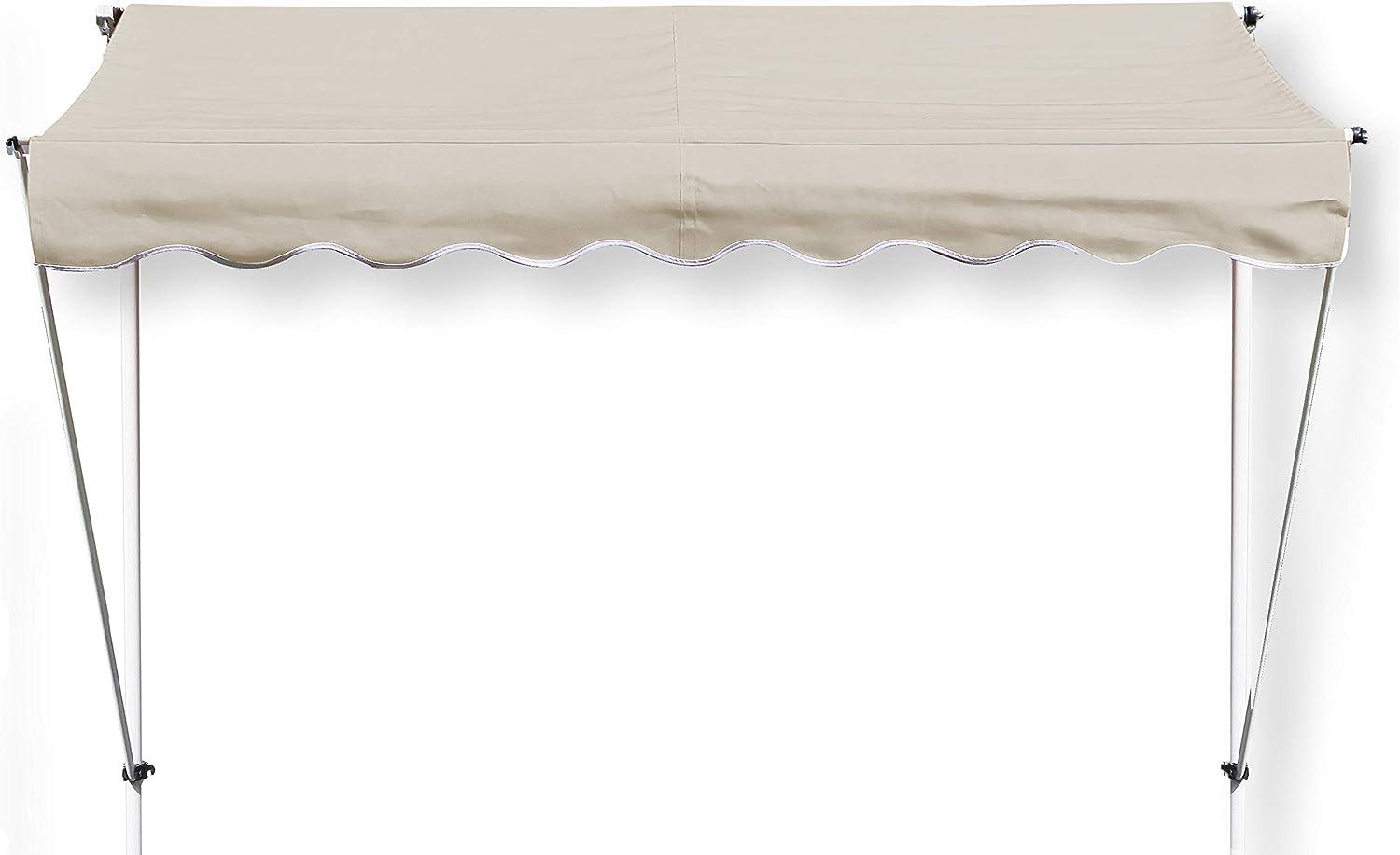 Grasekamp Klemmmarkise Ontario 255x130cm Sand Beige Balkonmarkise höhenverstellbar von 200 cm – 320 cm Bild 1