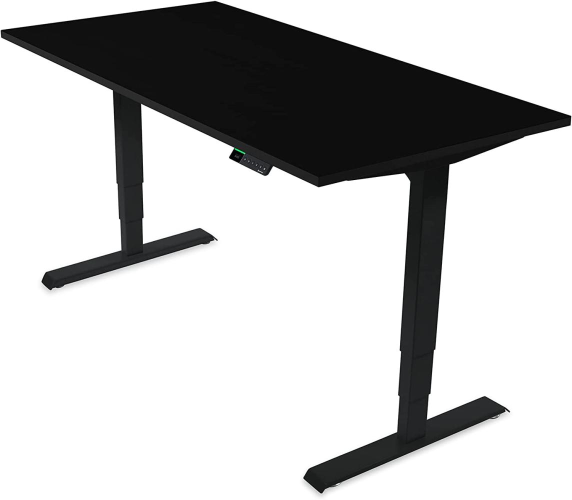 Desktopia Pro X - Elektrisch höhenverstellbarer Schreibtisch / Ergonomischer Tisch mit Memory-Funktion, 7 Jahre Garantie - (Schwarz, 180x80 cm, Gestell Schwarz) Bild 1