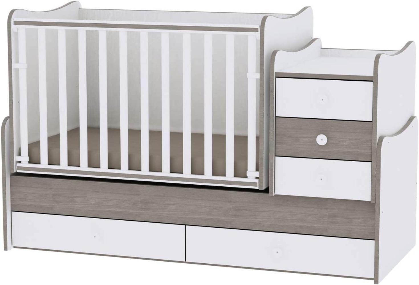 Lorelli 'Maxi Plus New' Babybett mit Schaukelfunktion weiß/grau Bild 1