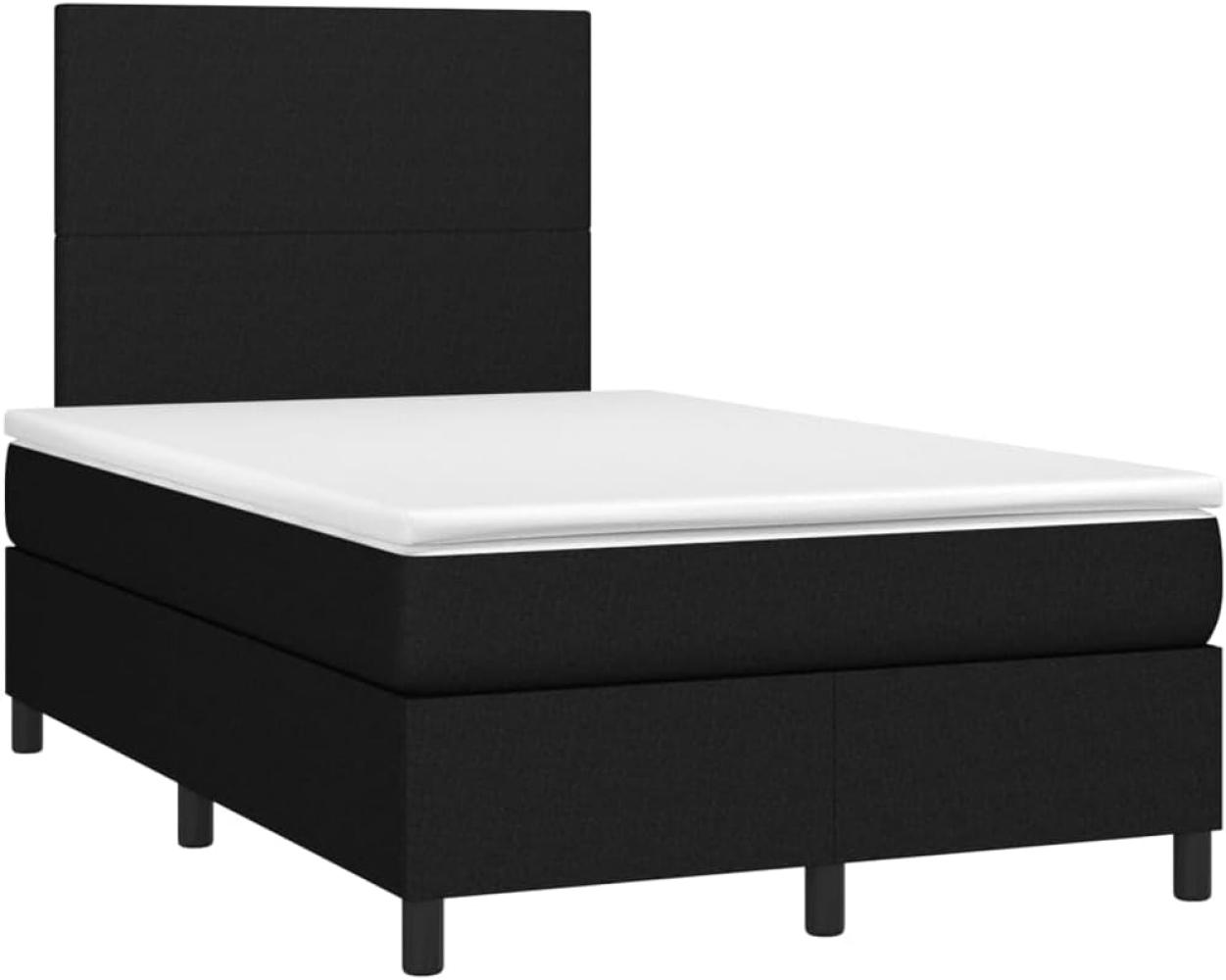 vidaXL Boxspringbett mit Matratze Schwarz 120x200 cm Stoff, Härtegrad: H2 [3141603] Bild 1