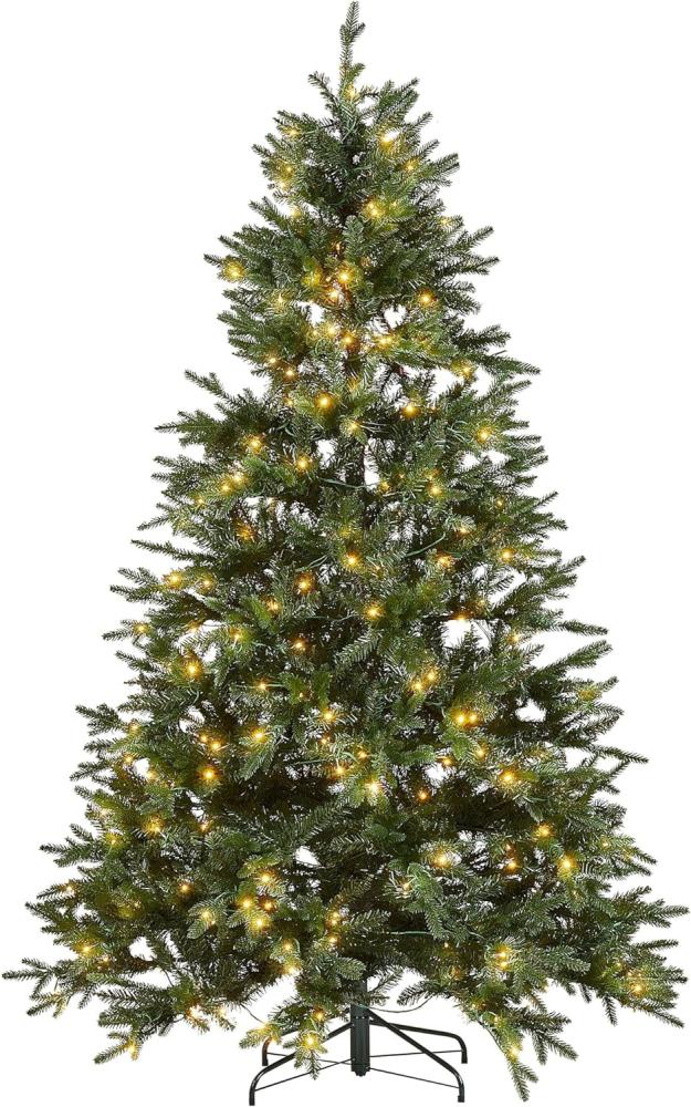 Künstlicher Weihnachtsbaum mit LED Beleuchtung 210 cm grün FIDDLE Bild 1