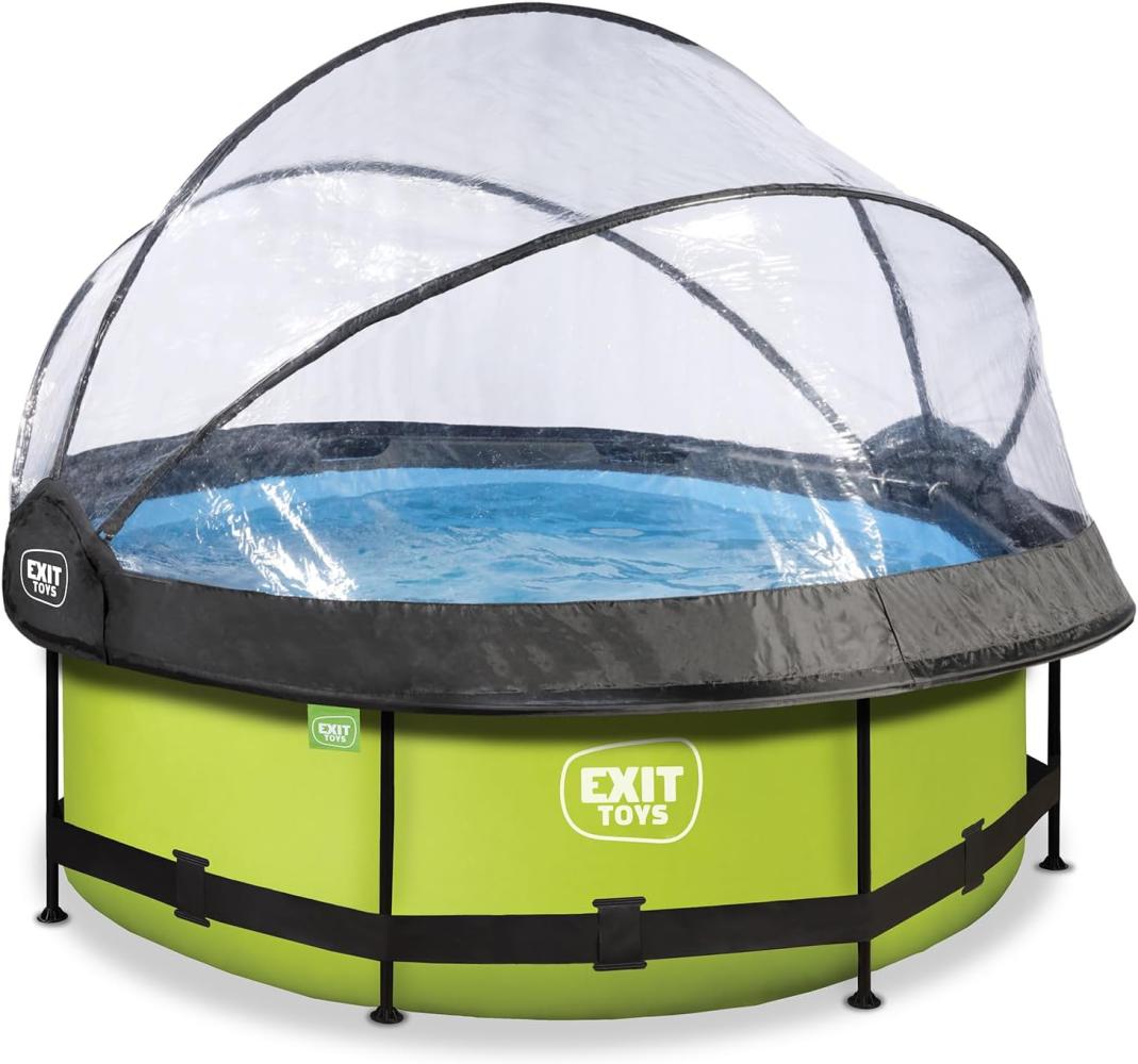 EXIT Lime Pool mit Abdeckung und Filterpumpe - grün ø244x76cm Bild 1