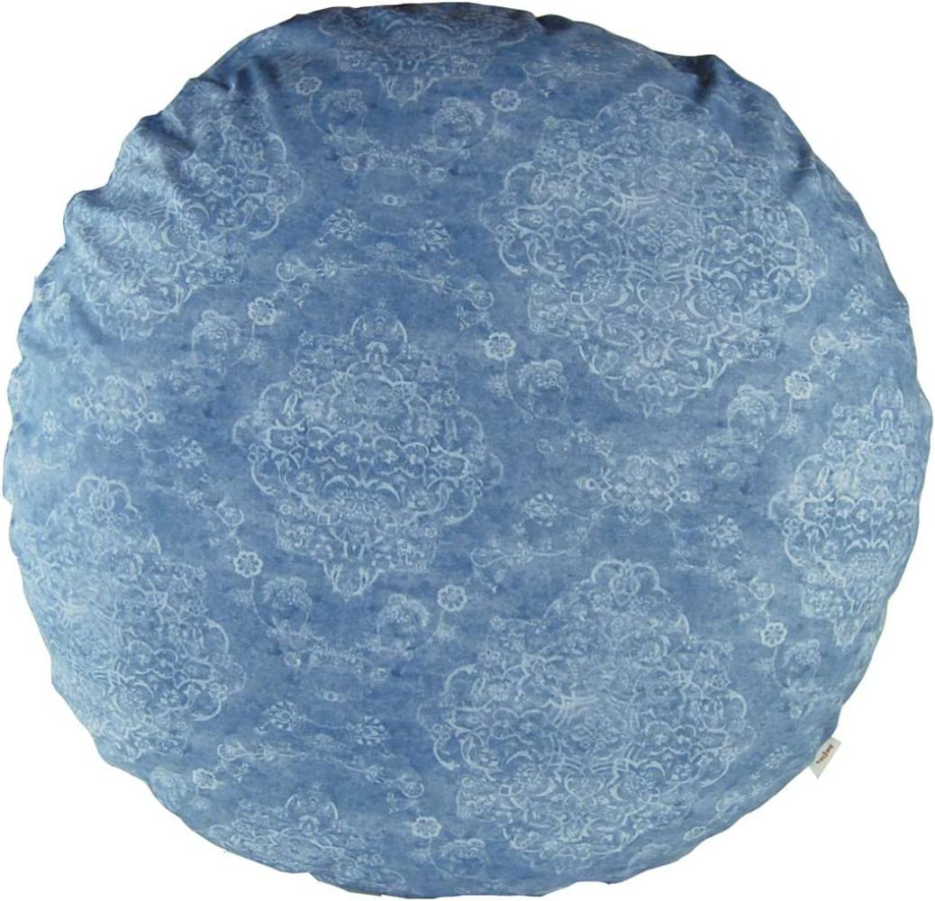 Kissenhülle rund ca. 60 cm Ø wellness-blau beties "Ritual" Bild 1