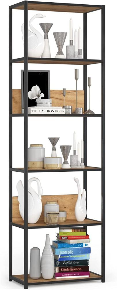 AKORD | Loft 60 cm Bücherregal | Moderner Schrank | Minimalistisch | Bücher Regal | Praktisch | Hochwertig | 6 Einlegeböden | Leicht zu montieren | 24 Monate Garantie Bild 1