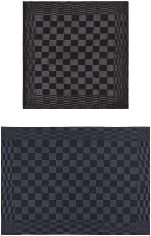 vidaXL 10-tlg. Handtuch-Set Schwarz und Grau Baumwolle Bild 1