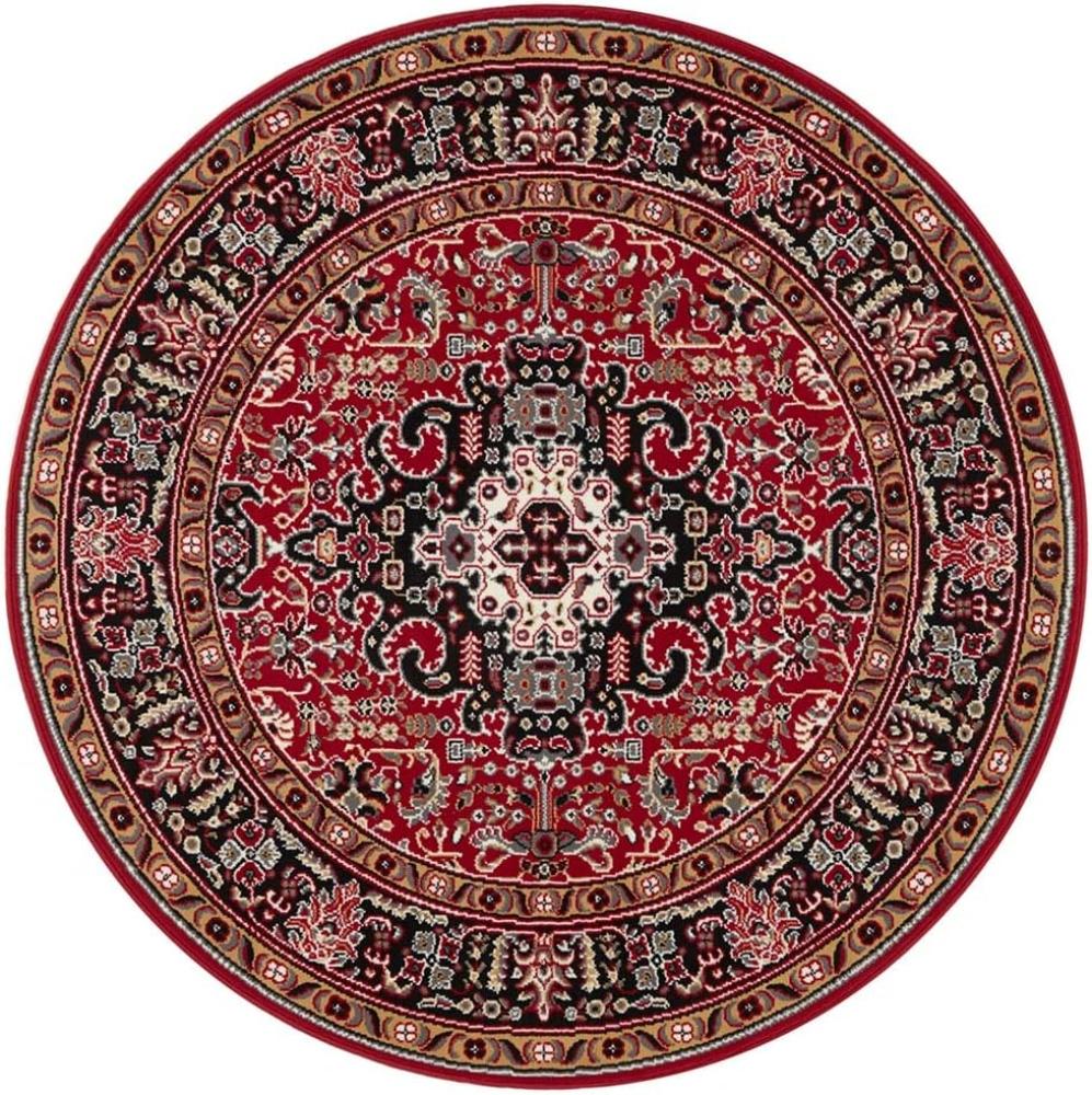 Orientalischer Kurzflor Teppich Skazar Isfahan - rot - 160 cm Durchmesser Bild 1