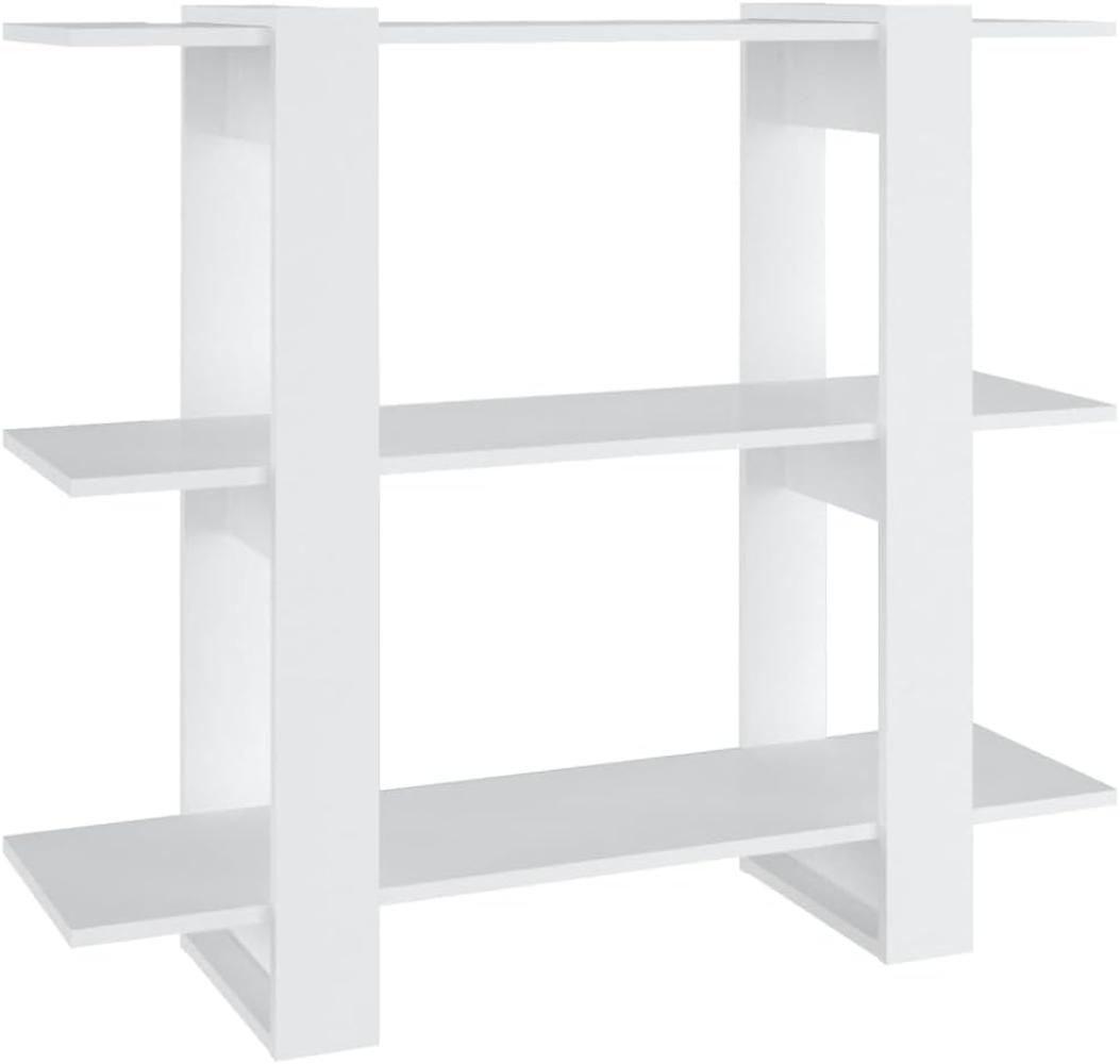 Bücherregal/Raumteiler Weiß 100×30×87 cm Bild 1