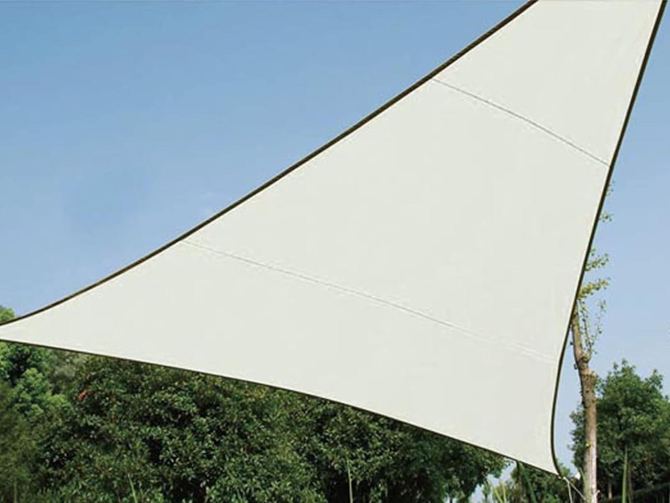 Sonnensegel Dreieck Creme 5m - Sonnenschutzsegel für Balkon / Terrassensegel Bild 1