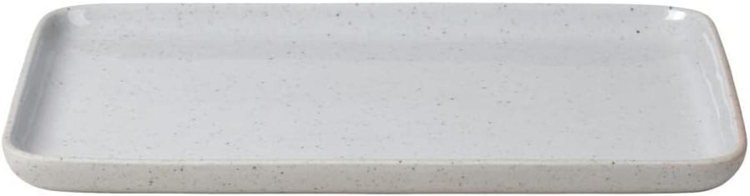 Blomus Snack Teller SABLO large, Speiseteller, Keramik, grau, 21 x 15 cm, 64111 Bild 1