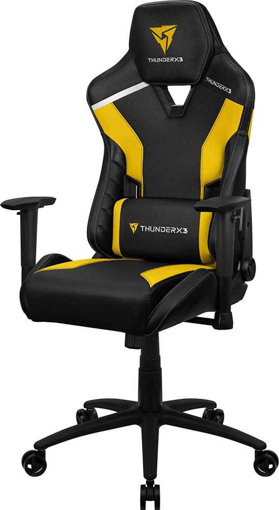 ThunderX3 TC3BY, Ergonomischer Gaming-Stuhl, gepolsterte Sitzkissen, Air Tech, gelb, Large Bild 1