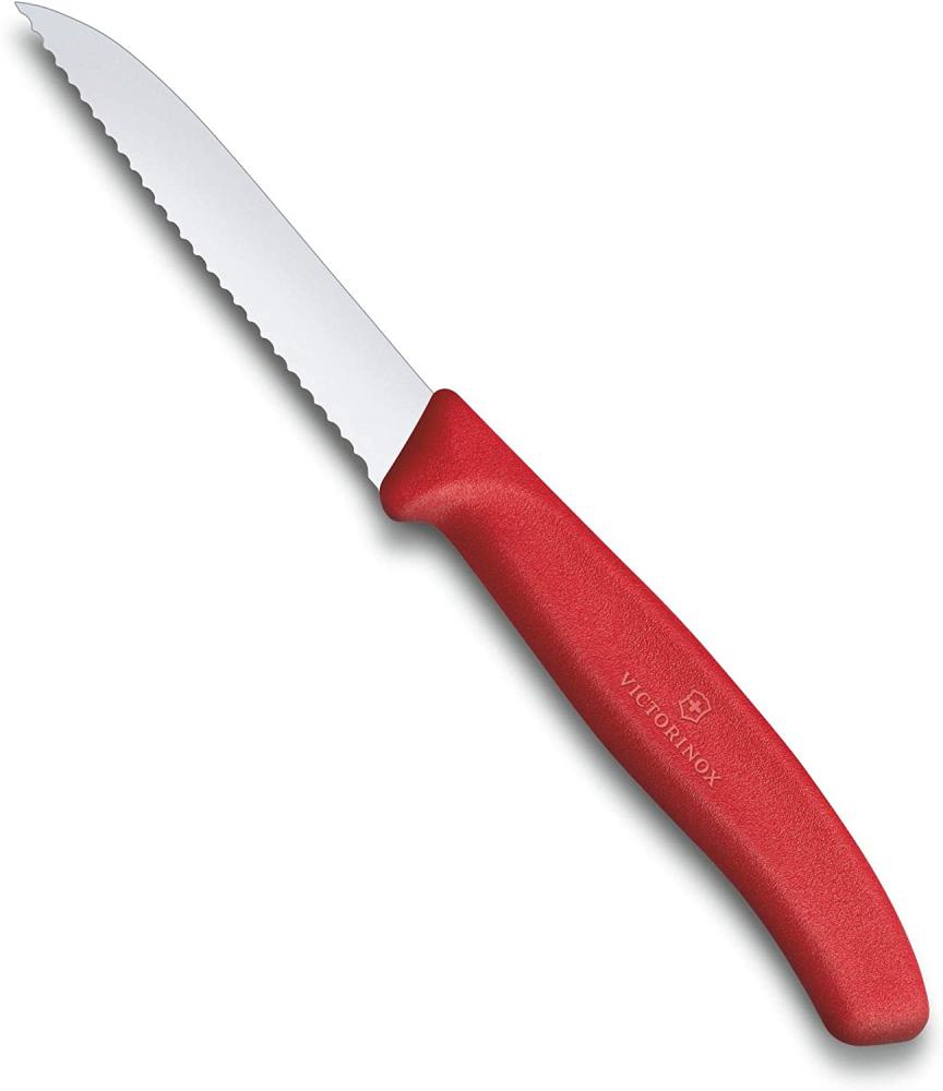 VICTORINOX Kochmesser silber, rot glänzend, poliert, Klinge: 8,0 cm Bild 1