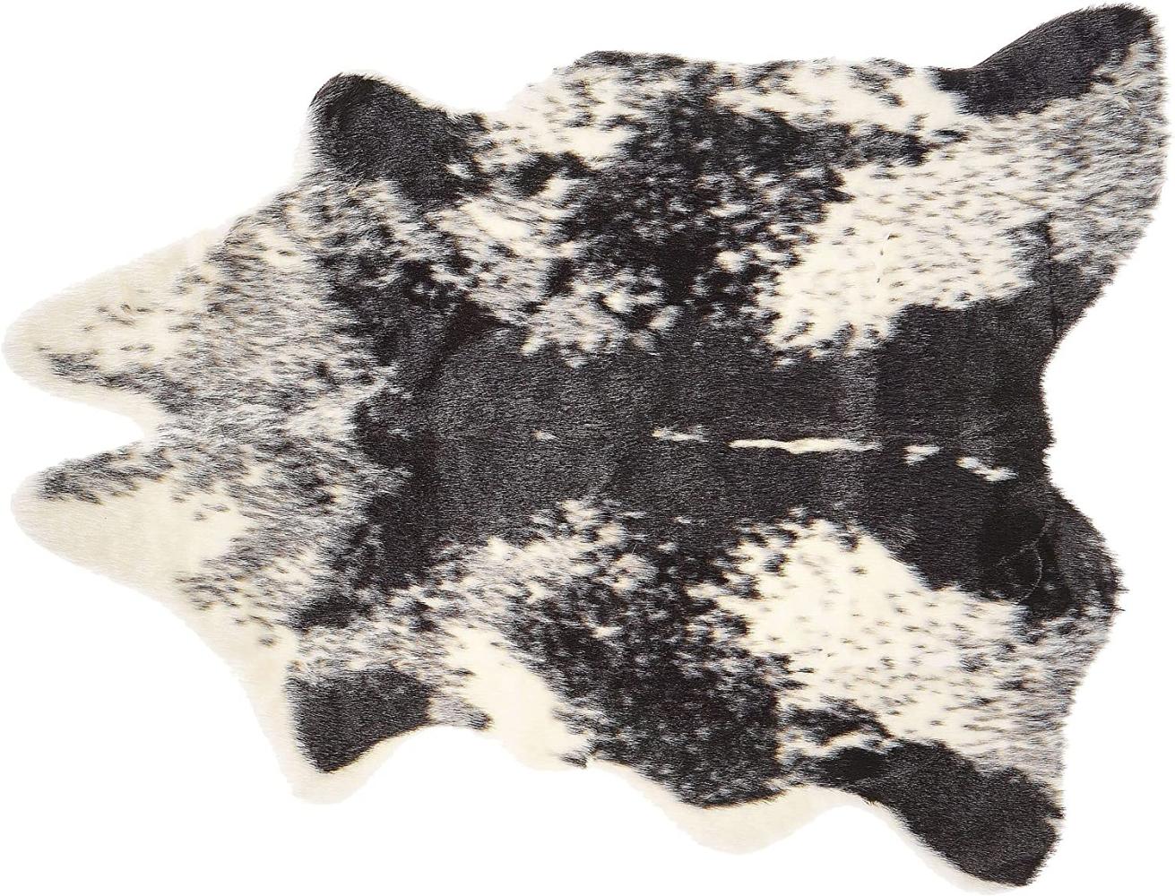 Kunstfell-Teppich Kuh weiß / schwarz 90 cm NAMBUNG Bild 1