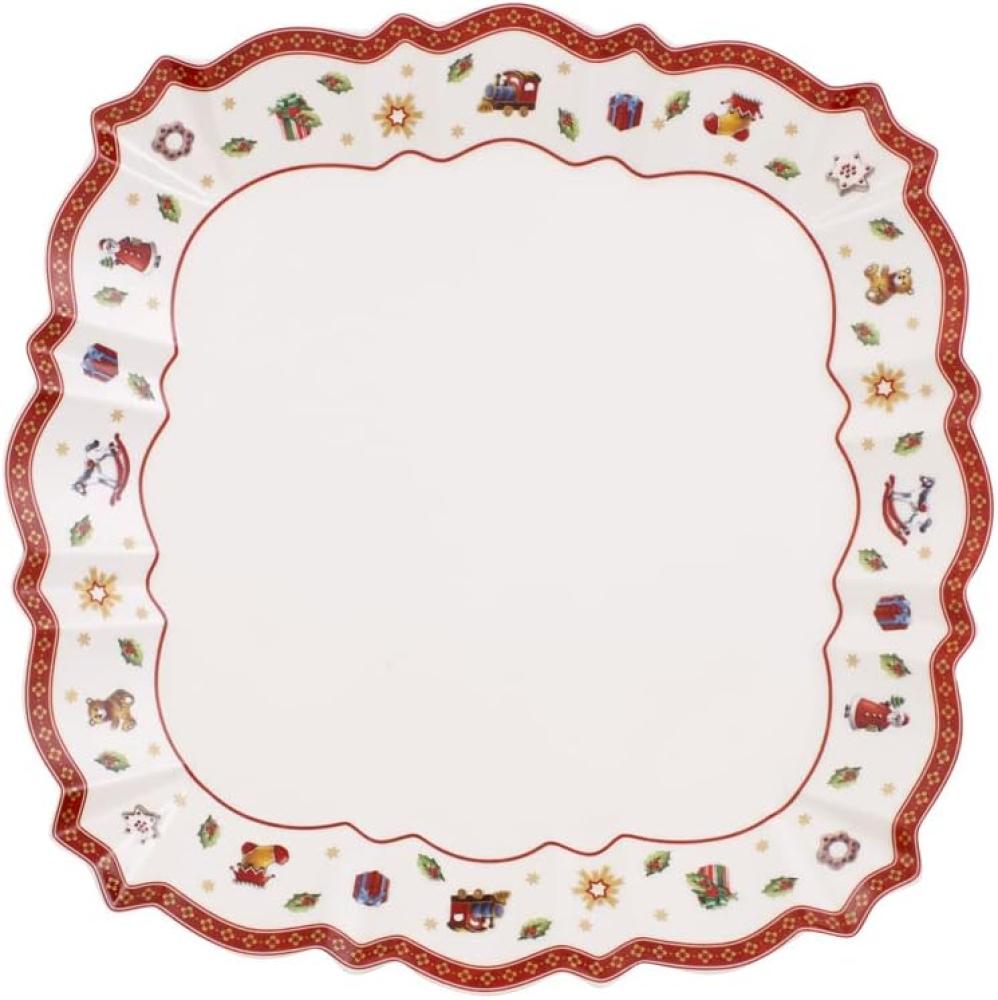 Villeroy und Boch Toy's Delight Servierteller, 26 x 26 cm, Premium Porzellan, Weiß/Rot Bild 1