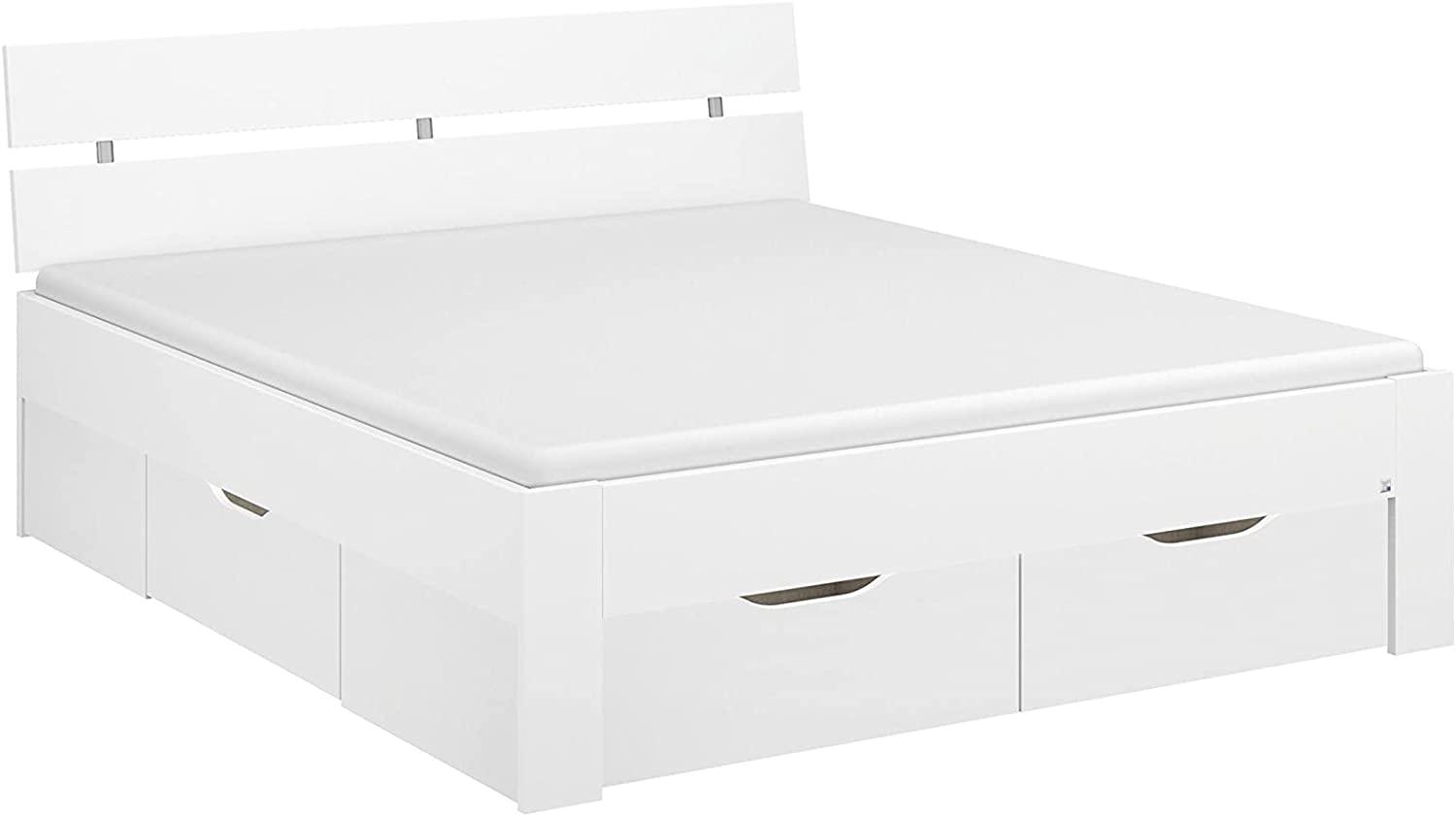 Rauch Möbel Ryba Bett Stauraumbett mit 4 Schubkästen in Weiß, Liegefläche 180x200 cm, Gesamtmaße BxHxT 185x88x215 cm Bild 1