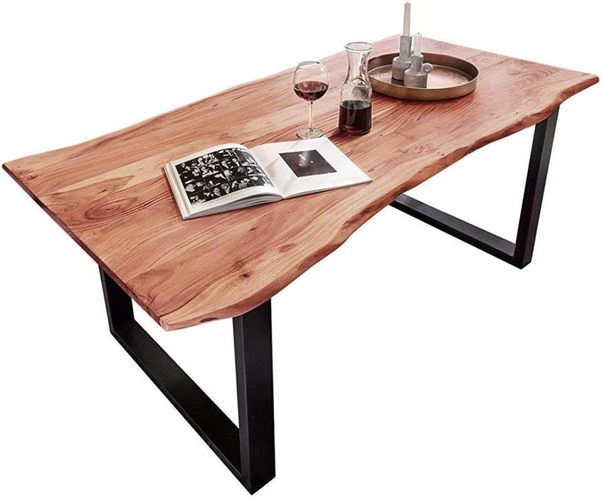 SAM Baumkantentisch 180x90 cm Quarto, Esszimmertisch aus Akazie, Holz-Tisch mit schwarz lackierten Beinen Bild 1