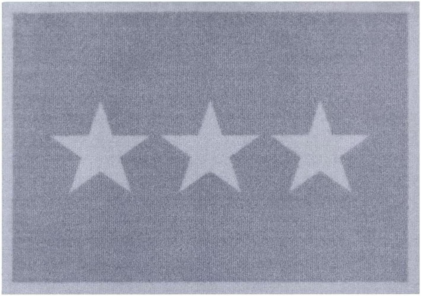 Kurzflor Schmutzfangmatte Star Grau Creme - 50x70x0,7cm Bild 1