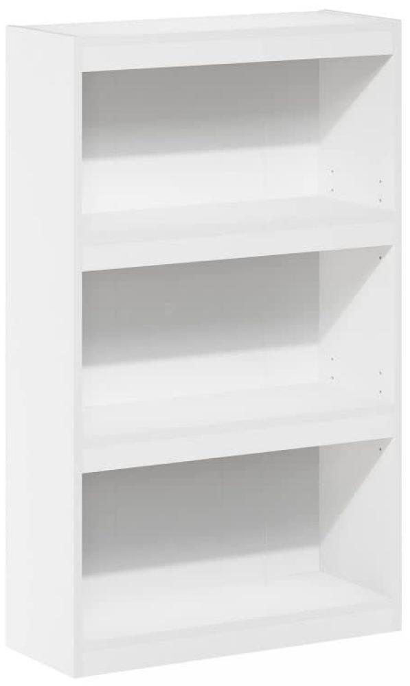 Furinno Jaya Enhanced Home Bücherregal, 3 Ebenen, verstellbar, Holzwerkstoff, weiß, 3-Tier Bild 1