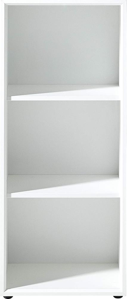 Amazon Marke - Alkove Aktenregal Morena, ideal für Home Office, in Weiß, drei Fächer in Ordnerhöhe, Oberboden mit Glasauflage, 50 x 120 x 37 cm (BxHxT) Bild 1